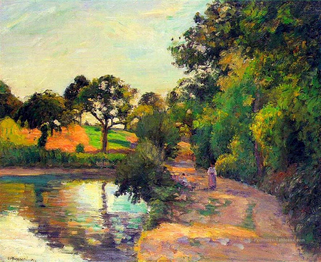 pont à montfoucault 1874 Camille Pissarro paysages ruisseaux Peintures à l'huile
